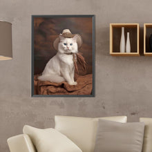 Load image into Gallery viewer, Diamond Painting - Full Round - Western handsome cowboy white cat (30*40CM)
