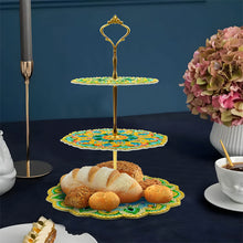 Load image into Gallery viewer, 3-Tiered Diamond Painting Serving Tray for Coffee Table Serving Serving Food
