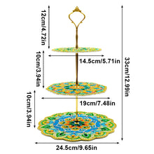 Load image into Gallery viewer, 3-Tiered Diamond Painting Serving Tray for Coffee Table Serving Serving Food
