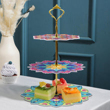 Load image into Gallery viewer, 3-Tiered Diamond Painting Serving Tray for Coffee Table Serving Serving Food
