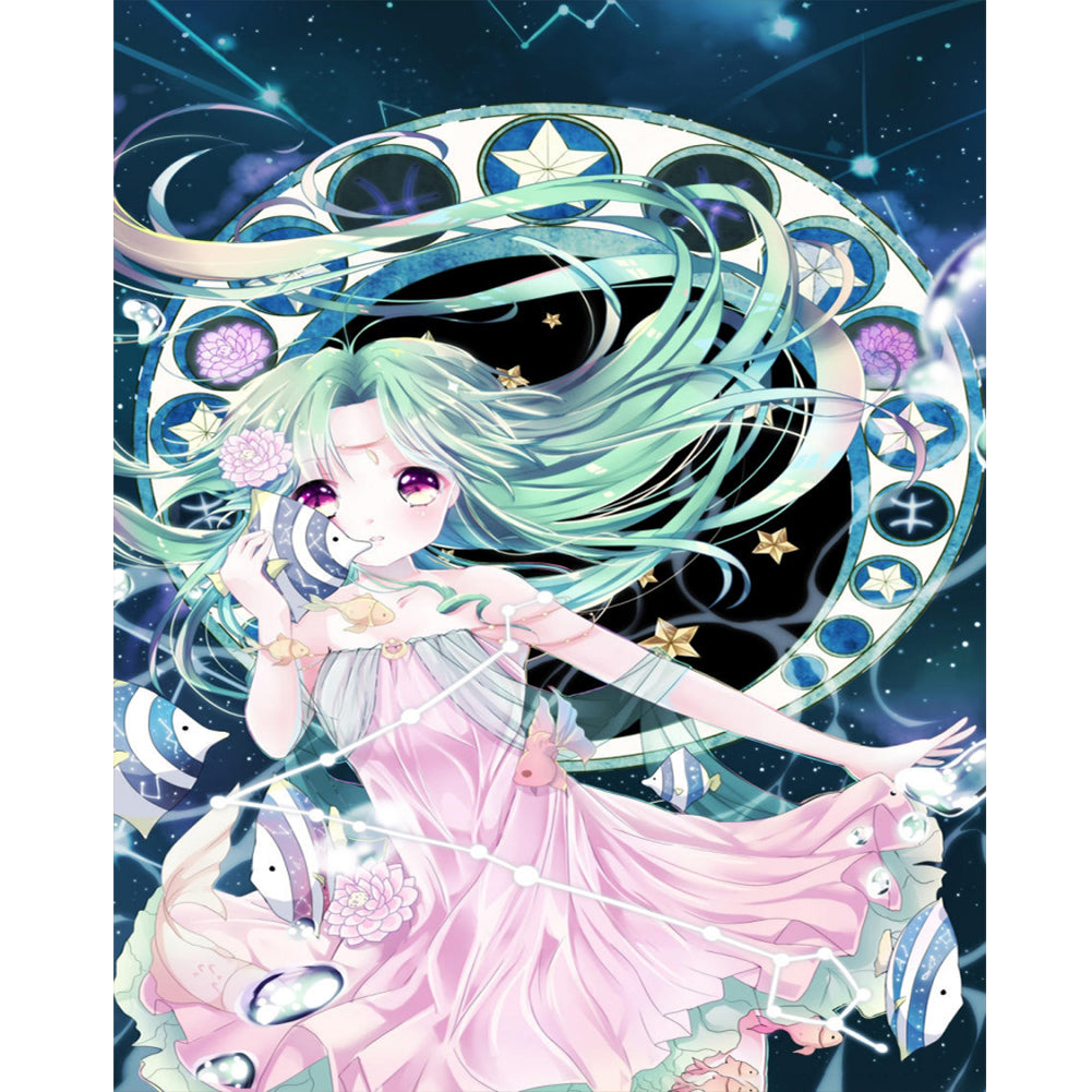 Diamond Painting - Full Round - Kaman style girl (40*50CM)
