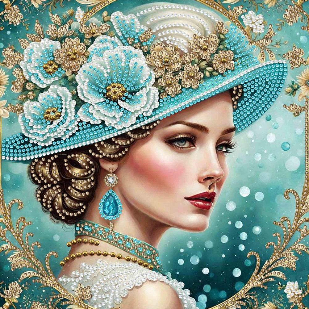 Diamond Painting - Partial Special Shaped - noble lady (30*30CM)