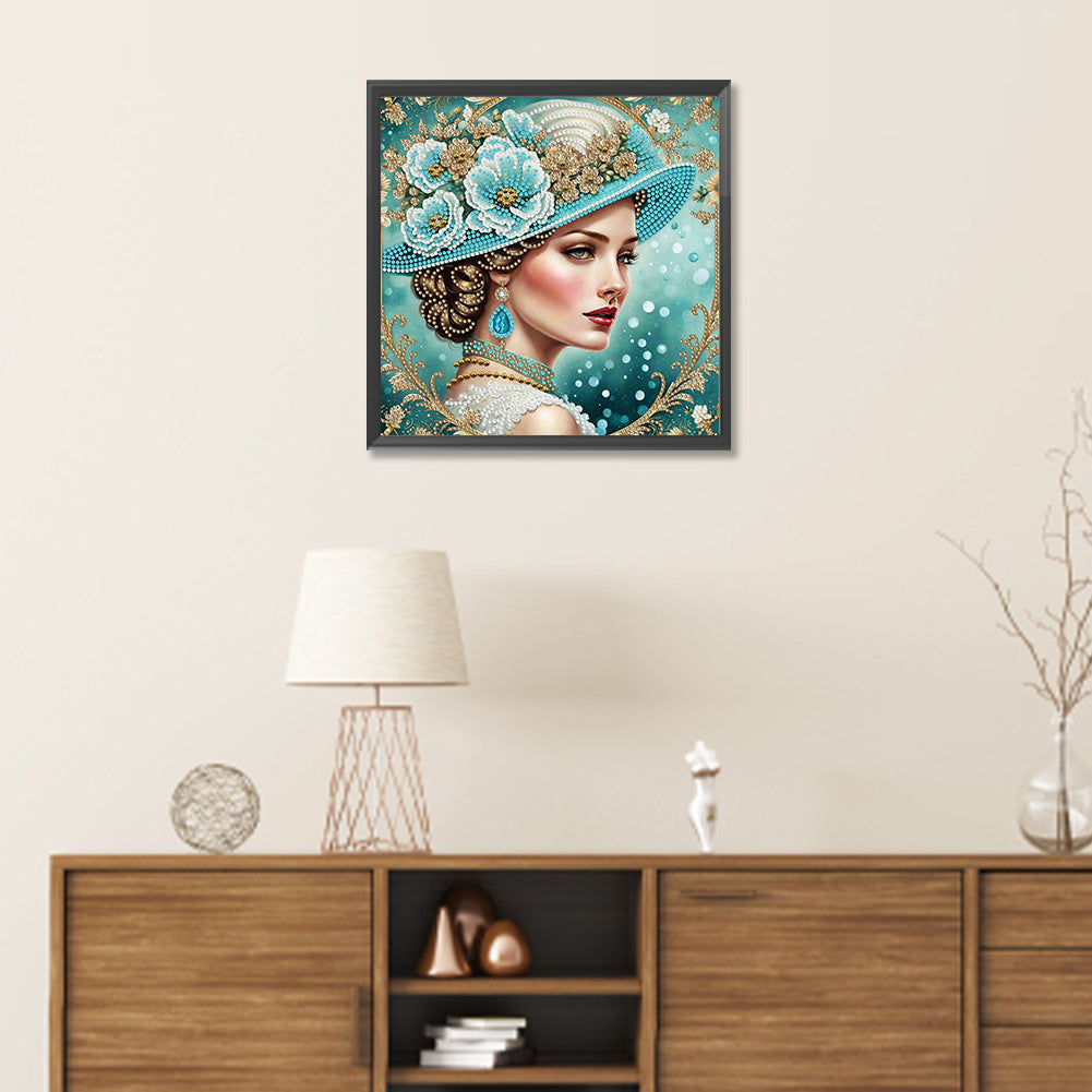 Diamond Painting - Partial Special Shaped - noble lady (30*30CM)
