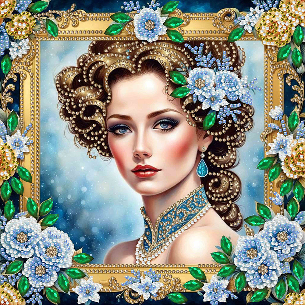 Diamond Painting - Partial Special Shaped - noble lady (30*30CM)
