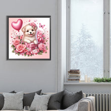 Load image into Gallery viewer, Diamond Painting - Full Round - love rose puppy (30*30CM)
