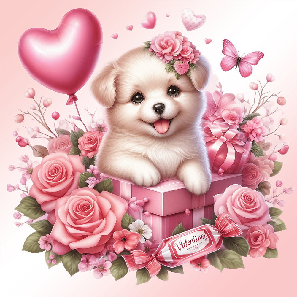 Diamond Painting - Full Round - love rose elephant (30*30CM)
