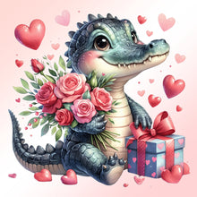 Load image into Gallery viewer, Diamond Painting - Full Round - love rose crocodile (30*30CM)
