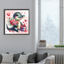 Load image into Gallery viewer, Diamond Painting - Full Round - love rose crocodile (30*30CM)
