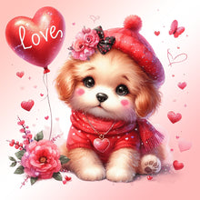 Load image into Gallery viewer, Diamond Painting - Full Round - love rose dog (30*30CM)
