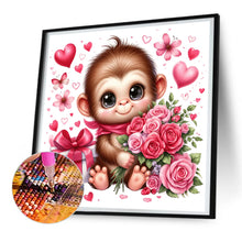 Load image into Gallery viewer, Diamond Painting - Full Round - love rose monkey (30*30CM)
