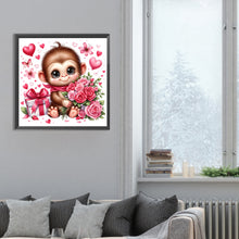 Load image into Gallery viewer, Diamond Painting - Full Round - love rose monkey (30*30CM)
