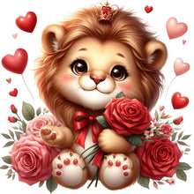 Load image into Gallery viewer, Diamond Painting - Full Round - love rose lion (30*30CM)
