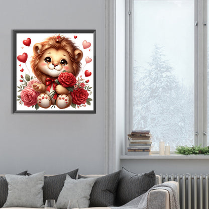 Diamond Painting - Full Round - love rose lion (30*30CM)