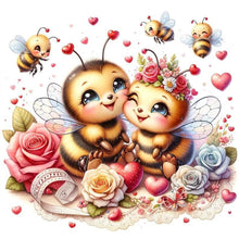 Load image into Gallery viewer, Diamond Painting - Full Round - love rose bee (30*30CM)
