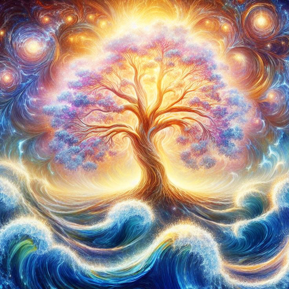 Diamond Painting - Full Round - cosmic galaxy tree (30*30CM)