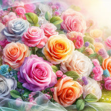 Load image into Gallery viewer, Diamond Painting - Full Round - rose bouquet (30*30CM)
