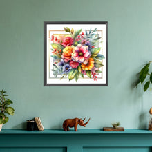 Load image into Gallery viewer, Diamond Painting - Full Round - Flowers overflowing the frame (30*30CM)
