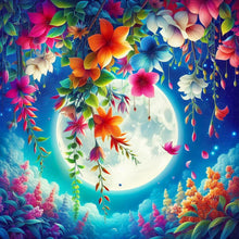 Load image into Gallery viewer, Diamond Painting - Full Round - flower under the moon (30*30CM)
