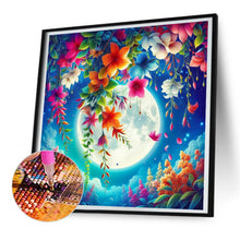 Load image into Gallery viewer, Diamond Painting - Full Round - flower under the moon (30*30CM)

