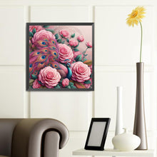 Load image into Gallery viewer, Diamond Painting - Full Round - Peacock in flowers (40*40CM)
