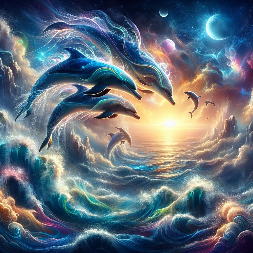 Diamond Painting - Full Round - dolphin (40*40CM)