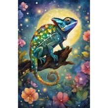 Load image into Gallery viewer, Diamond Painting - Full Round - Chameleon under the moon (40*60CM)
