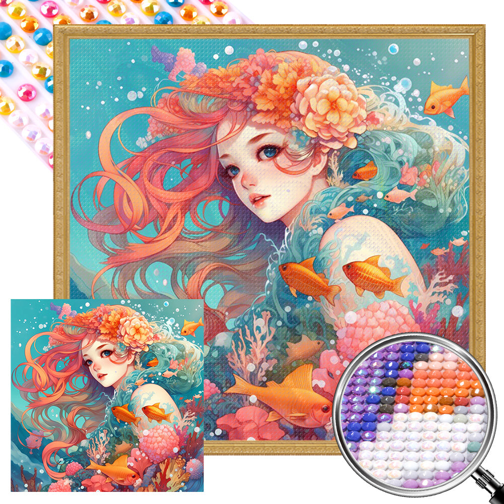 AB Diamond Painting - Full Round - Mermaid girl (40*40CM)