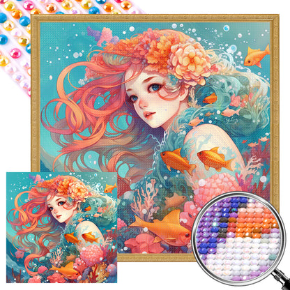 AB Diamond Painting - Full Round - Mermaid girl (40*40CM)
