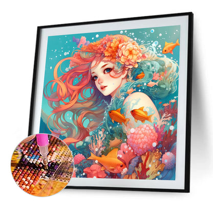 AB Diamond Painting - Full Round - Mermaid girl (40*40CM)