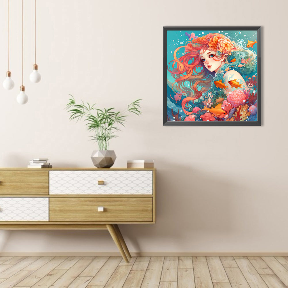 AB Diamond Painting - Full Round - Mermaid girl (40*40CM)