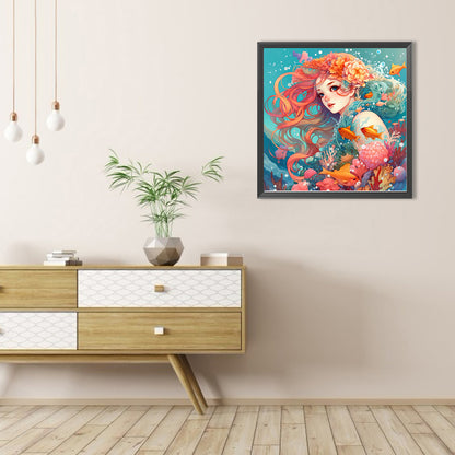 AB Diamond Painting - Full Round - Mermaid girl (40*40CM)