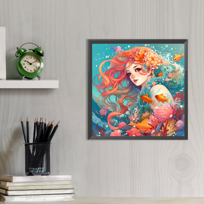 AB Diamond Painting - Full Round - Mermaid girl (40*40CM)