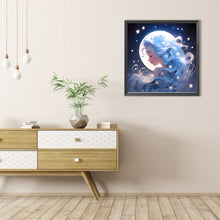 Load image into Gallery viewer, AB Diamond Painting - Full Round - Stars, Moon and Silver-Haired Girl (40*40CM)

