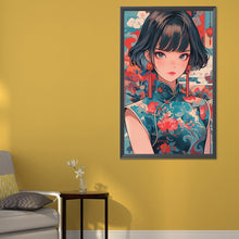 Load image into Gallery viewer, AB Diamond Painting - Full Round - Short hair cheongsam girl (40*65CM)
