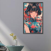 Load image into Gallery viewer, AB Diamond Painting - Full Round - Short hair cheongsam girl (40*65CM)
