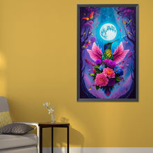 Load image into Gallery viewer, AB Diamond Painting - Full Round - Hummingbird and flowers under moon (40*65CM)
