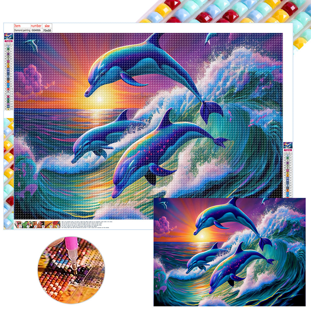 Diamond Painting - Full Square - dolphin (70*50CM)