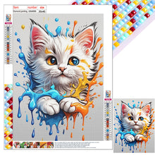 Load image into Gallery viewer, Diamond Painting - Full Square - Colorful Ink Cat (30*40CM)
