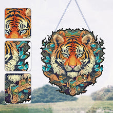 Load image into Gallery viewer, Acrylic Tiger Single-Sided Round Diamond Painting Hanging Pendant (20x20cm)
