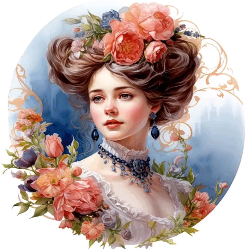 Diamond Painting - Full Round - French elegant lady (30*30CM)