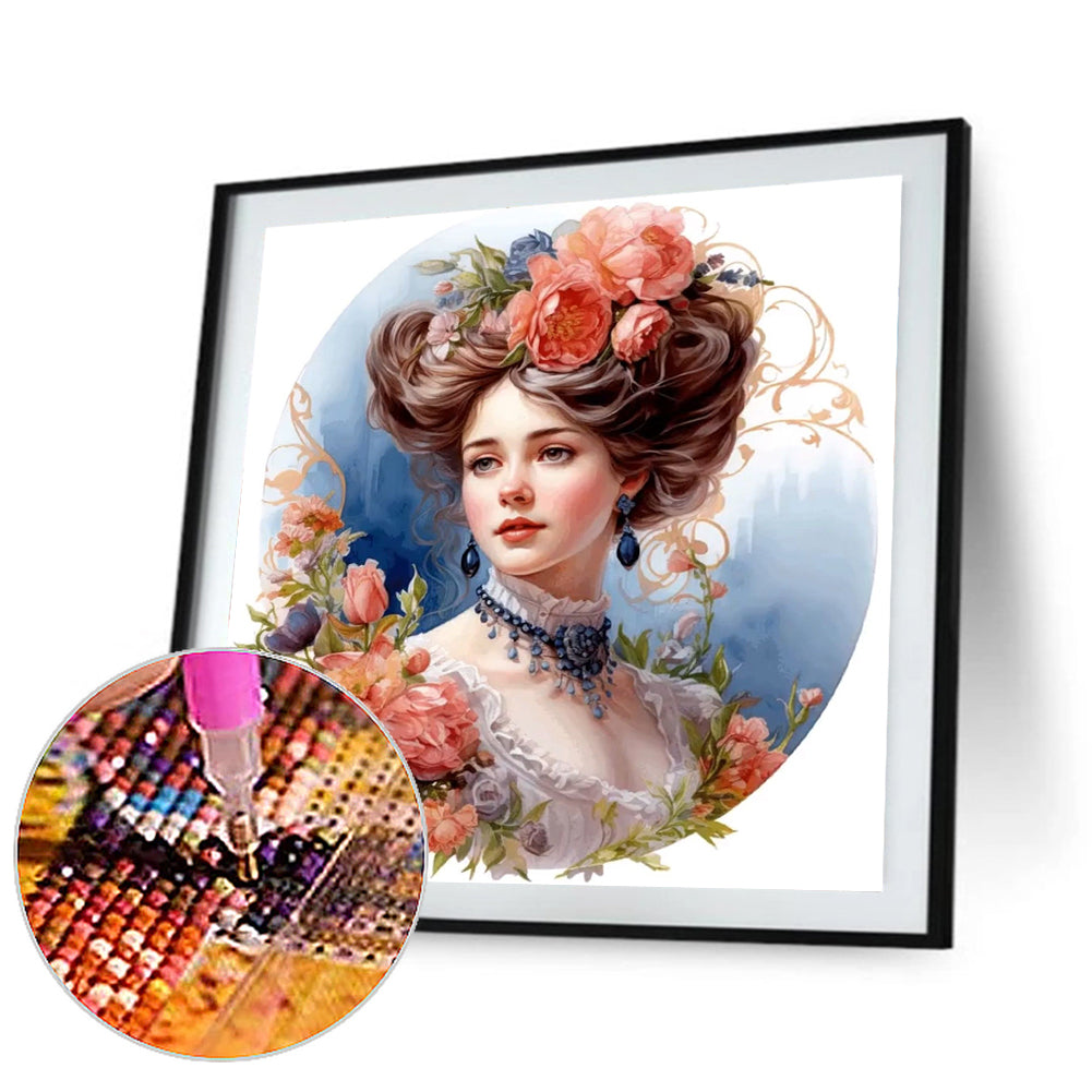 Diamond Painting - Full Round - French elegant lady (30*30CM)