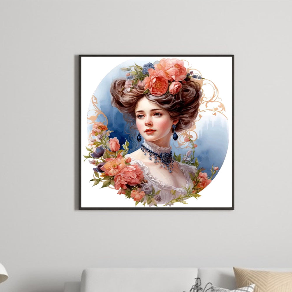 Diamond Painting - Full Round - French elegant lady (30*30CM)
