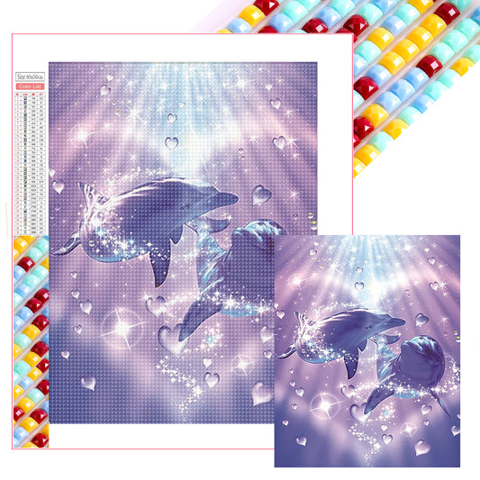 Diamond Painting - Full Square - Dream love dolphin (40*50CM)