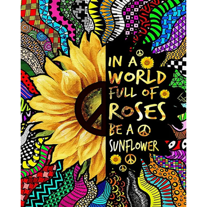 Diamond Painting - Full Square - Sunflower English calligraphy and painting (40*50CM)