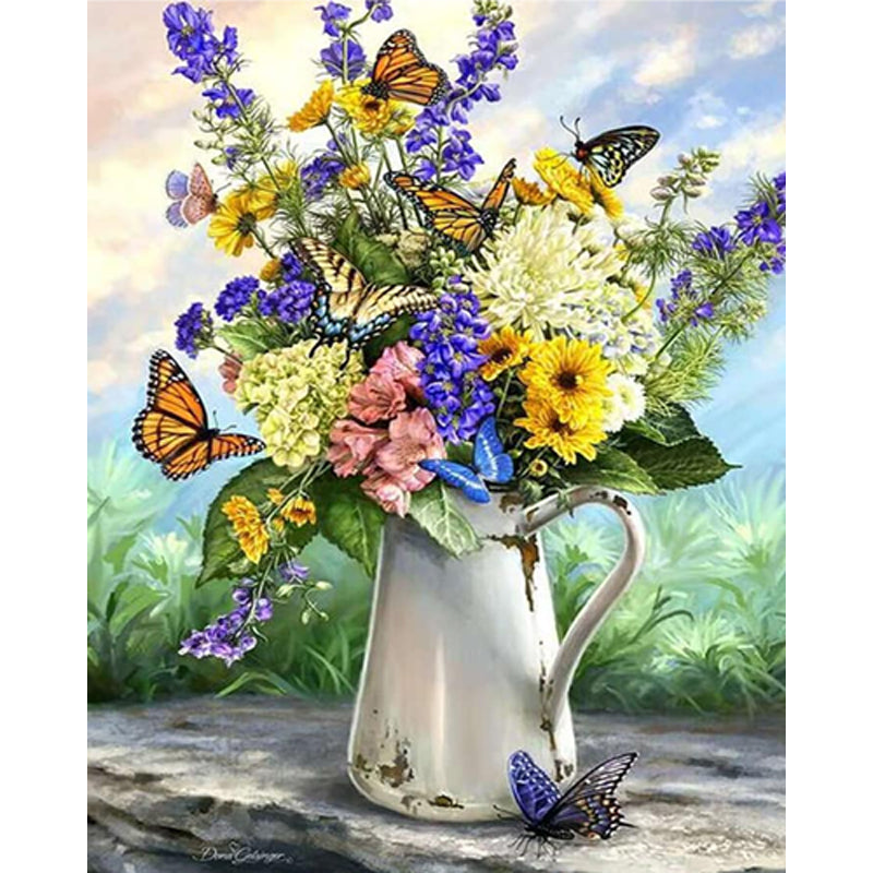 Diamond Painting - Full Square - butterfly flowers (40*50CM)