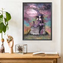 Load image into Gallery viewer, Diamond Painting - Full Round - Witch under the moon (30*40CM)
