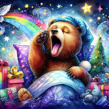 Load image into Gallery viewer, Diamond Painting - Full Round - Waking bear and rainbow (40*40CM)
