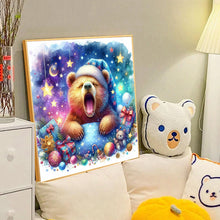 Load image into Gallery viewer, Diamond Painting - Full Round - The waking little bear and the galaxy (40*40CM)
