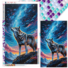 Load image into Gallery viewer, Diamond Painting - Full Round - Wolf under the night sky (40*70CM)
