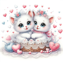Load image into Gallery viewer, Diamond Painting - Full Round - pair of white cats (30*30CM)
